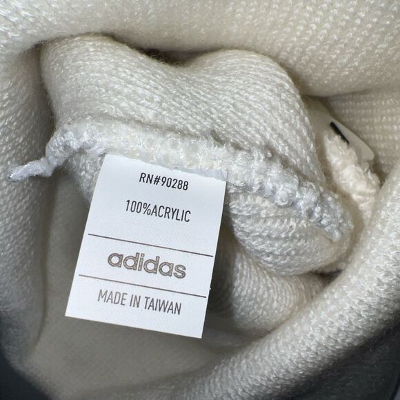 Adidas Unisex Tall Resort Cuff Beanie White/Stone Grey OS - Picture 6 of 6
